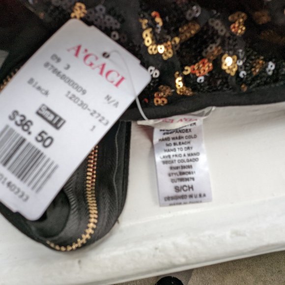 A'GACI Black/Gold Sequin Front Peephole Mini Dress - Picture 5 of 9